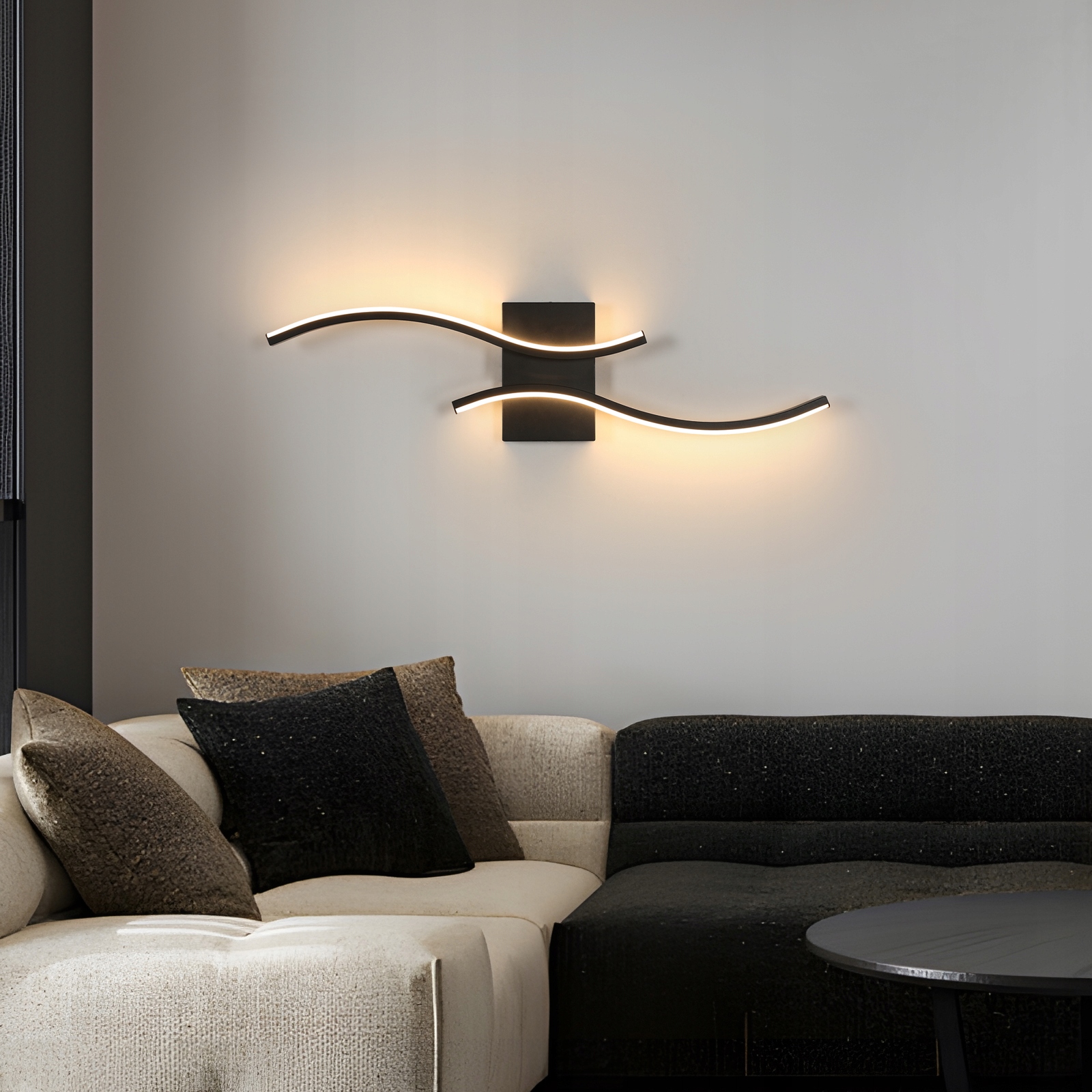 Kinkiet Czarna Lampa Liniowa Scienna Led 3000K Nowoczesna Do Salonu 2025LM