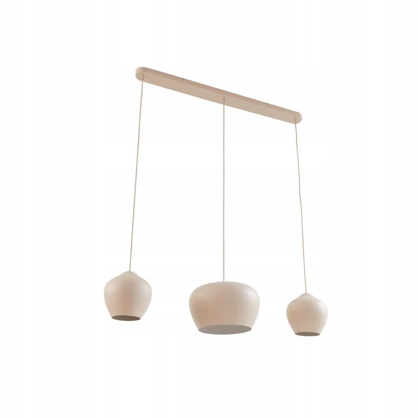 Lucande Żyrandol Malisa, beżowy, 3-punktowy, metal, 90 cm