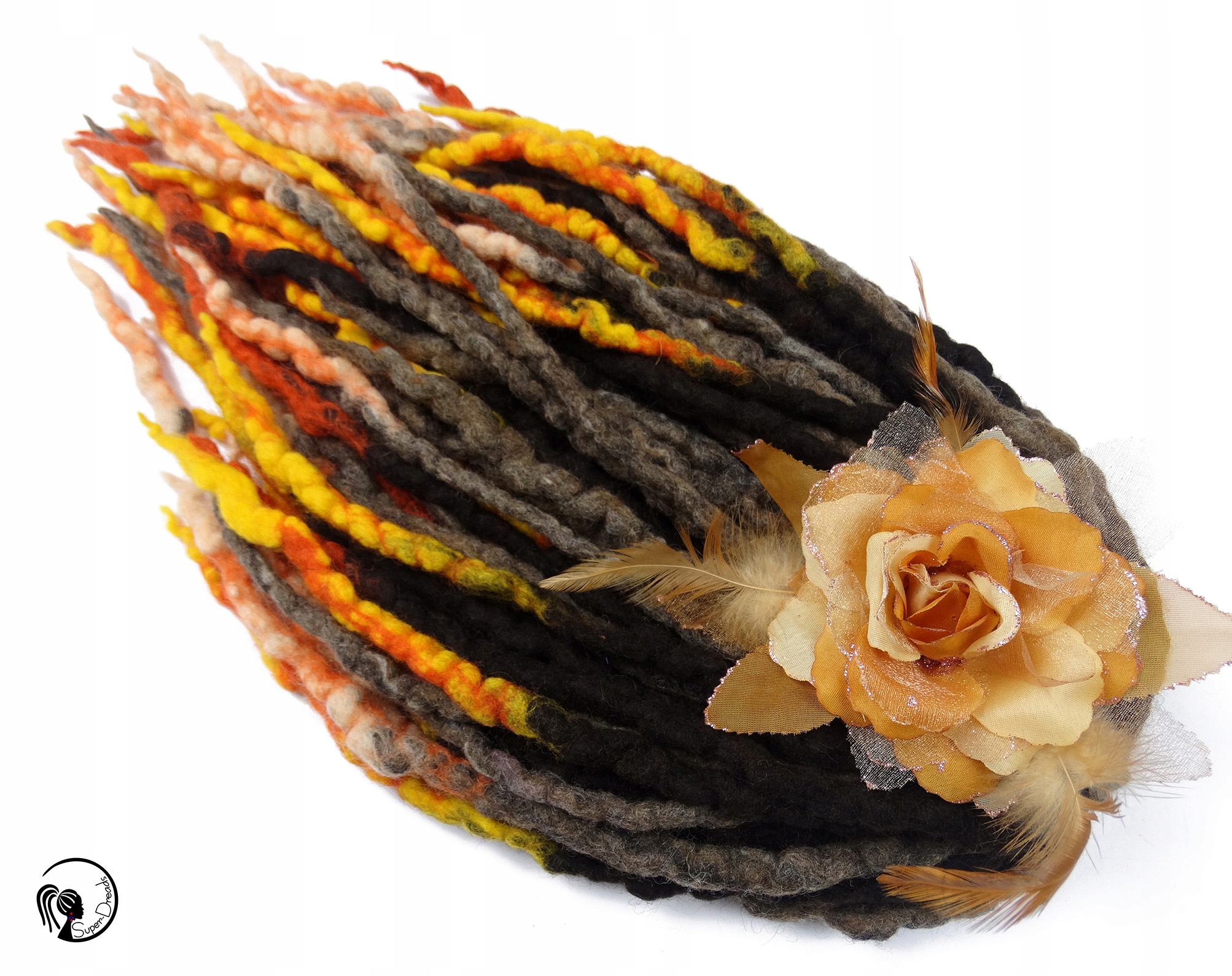 Vlněné pastelky kudrnaté, bronzově oranžová žlutá barva, Horká Sopka, 40 kusů