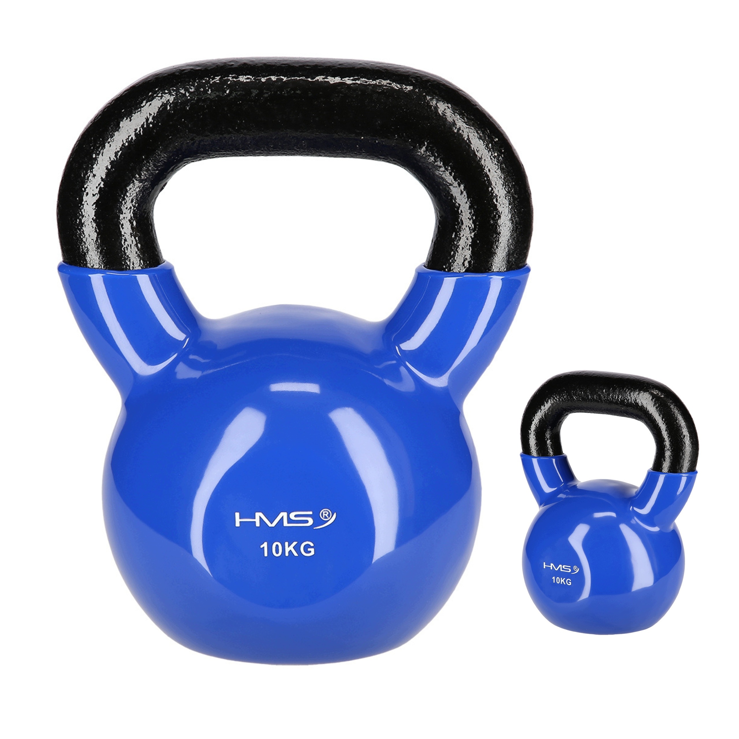 Kettlebell závaží 10 kg litina chráněná vinylem pro posilovnu Hms