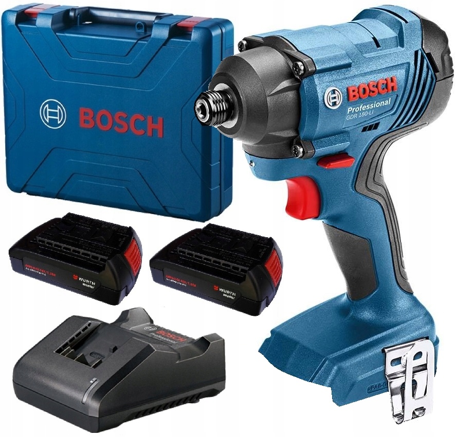 Bosch Professional Klucz GDR180-Li Udar 2x Aku 18V GAL18V-20 Walizka