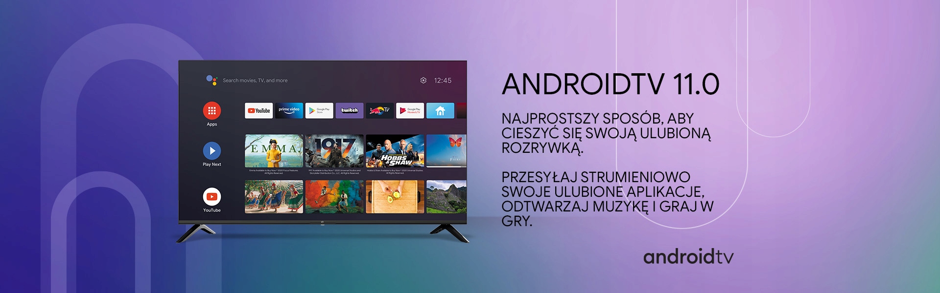 TELEWIZOR UD 55 CALI LED 4K UHD ANDROID SMART TV DVB T T2 HEVC CIENKI Przekątna ekranu (cale) 55