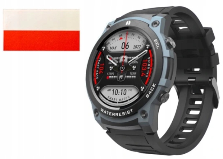 Smartwatch zegarek sportowy męski rozmowy naklejka