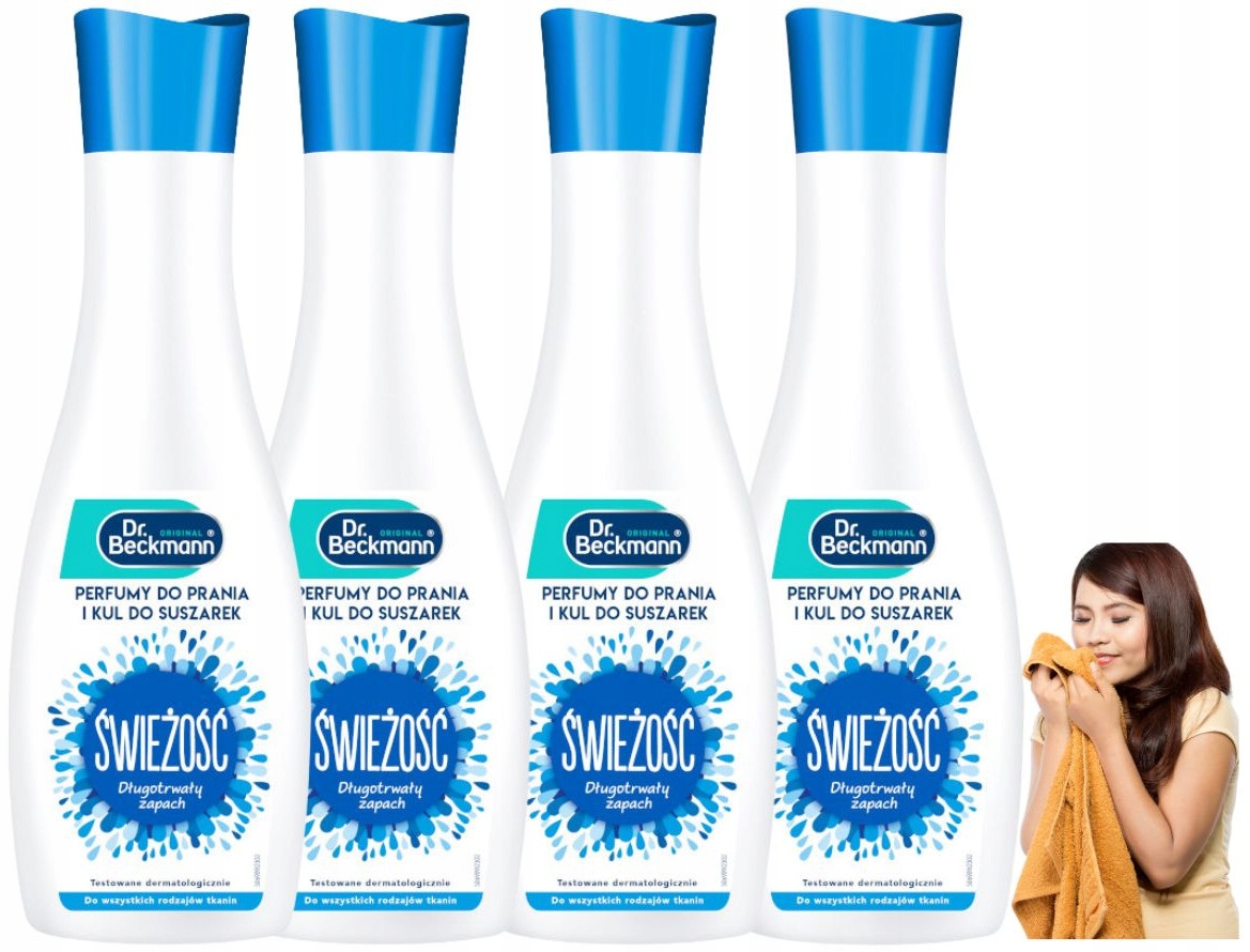 Dr. Beckmann parfém do prádla, oplachování a kuličky do sušiček, svěžest 4x 250 ml