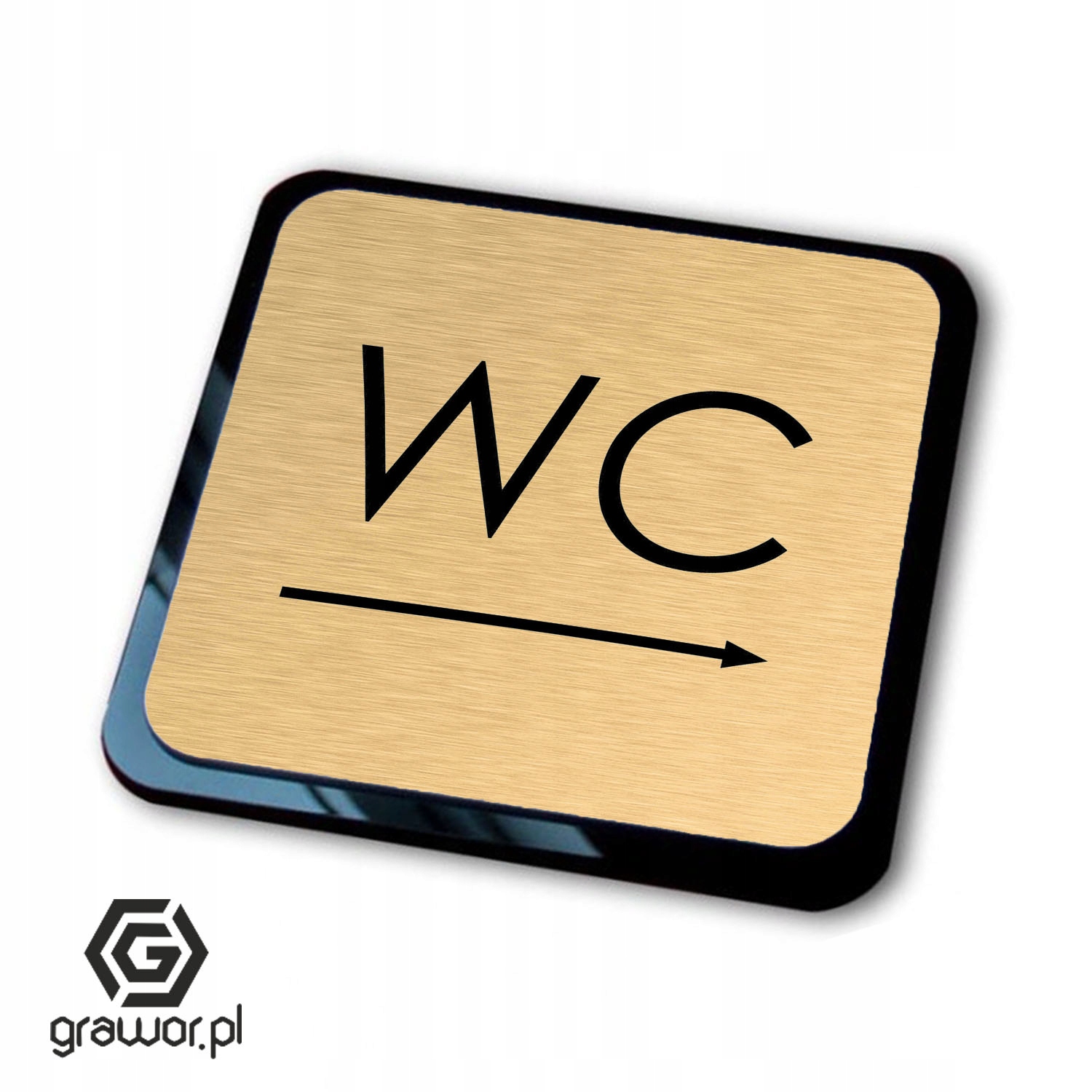 Złota tabliczka informacyjna aparat 10x10 cm 3D Marka inny