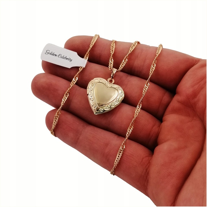 ZŁOTY ŁAŃCUSZEK SINGAPUR+SERDUSZKO NA ZDJĘCIE 18K Rodzaj Klasyczne Wyrób jubilerski