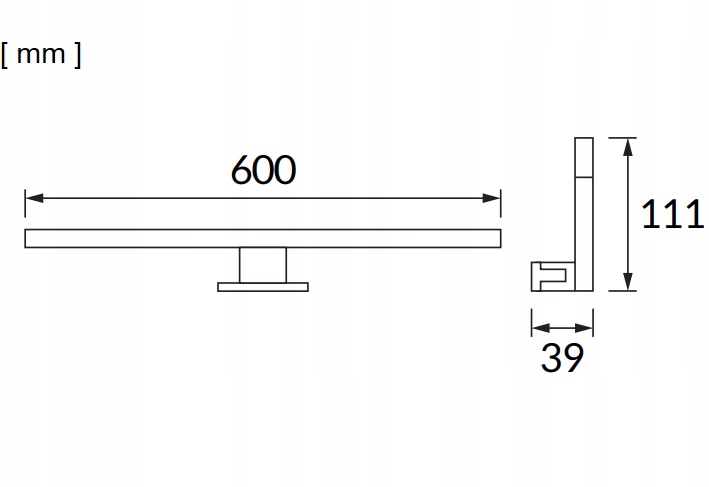 KINKIET ŁAZIENKOWY 3W1 LAMPA LED 13W NAD LUSTRO/SZAFKĘ 60CM DO ŁAZIENKI Klasa efektywności energetycznej E