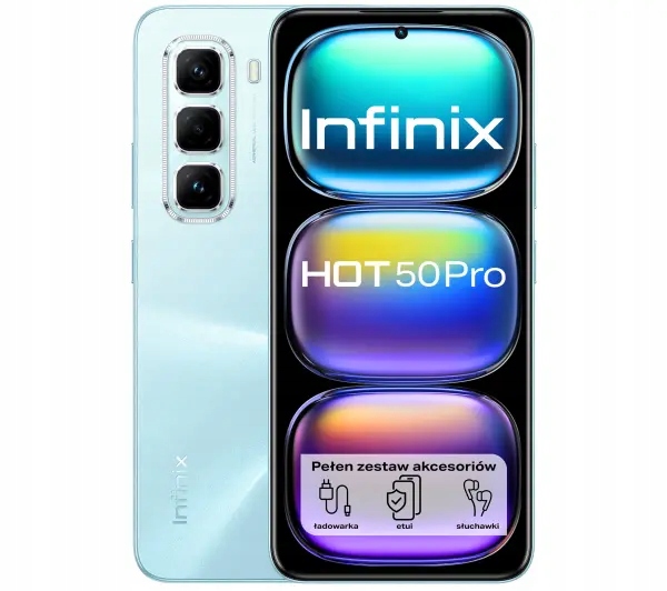 Smartfon Infinix Hot 50 Pro 8/256GB 120Hz 50Mpix Glacier Blue Niebieski