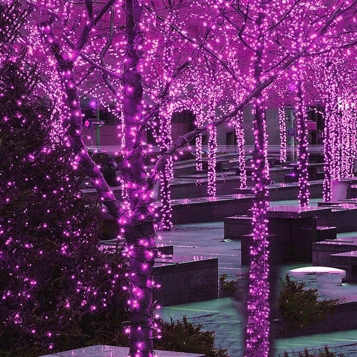 LAMPKI CHOINKOWE 1000 LED ZEWNĘTRZNE Różowe EFEKTY FLASH Liczba lampek 501 - 1000