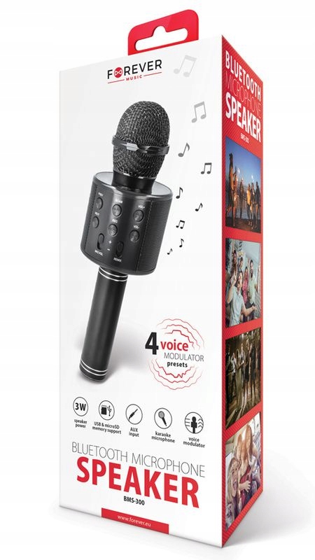 Głośnik z mikrofonem Bluetooth Karaoke USB Model BMS-300