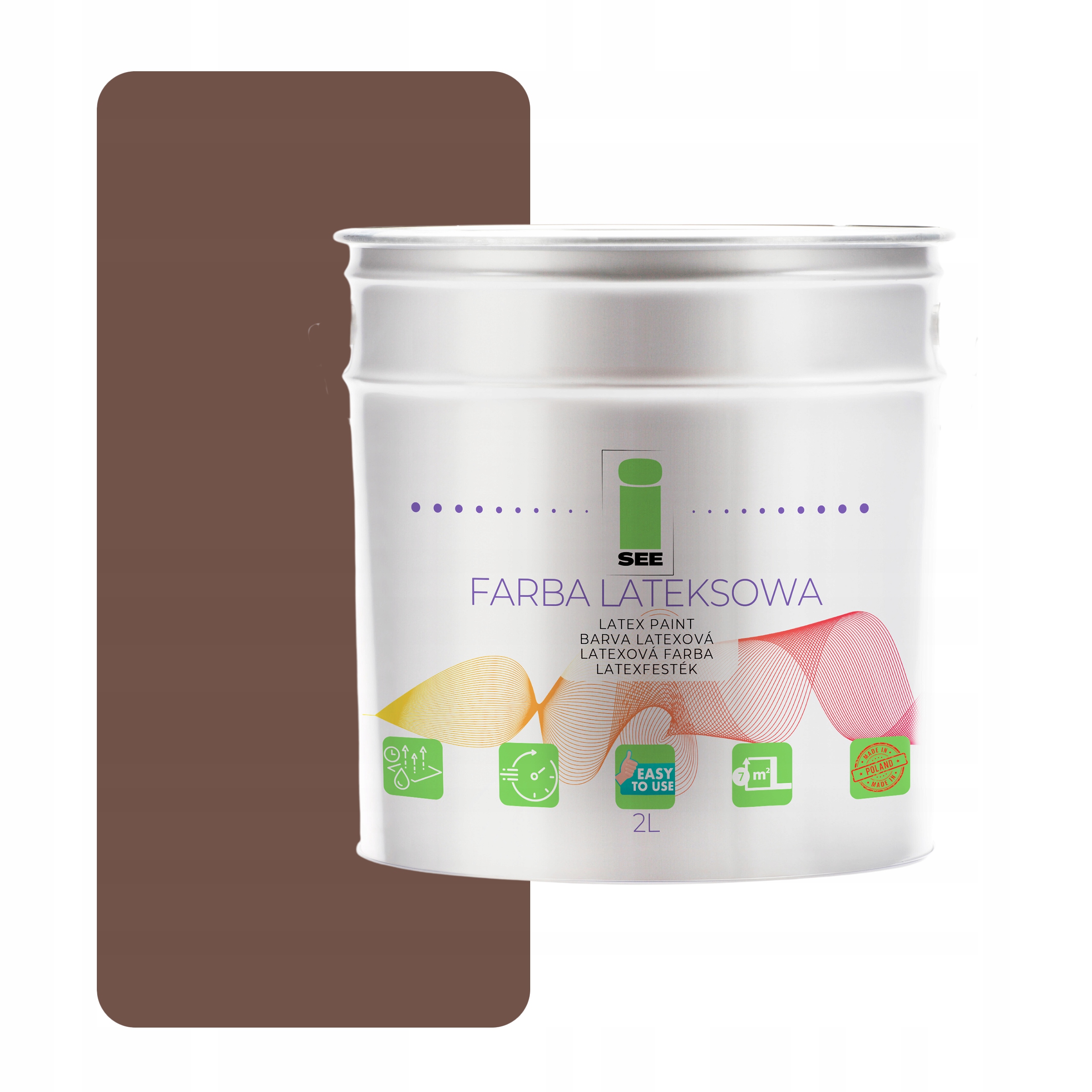 Barva Barva Na Stěny Prodyšná Nástěnná Hnědá 2L Hypoalergenní