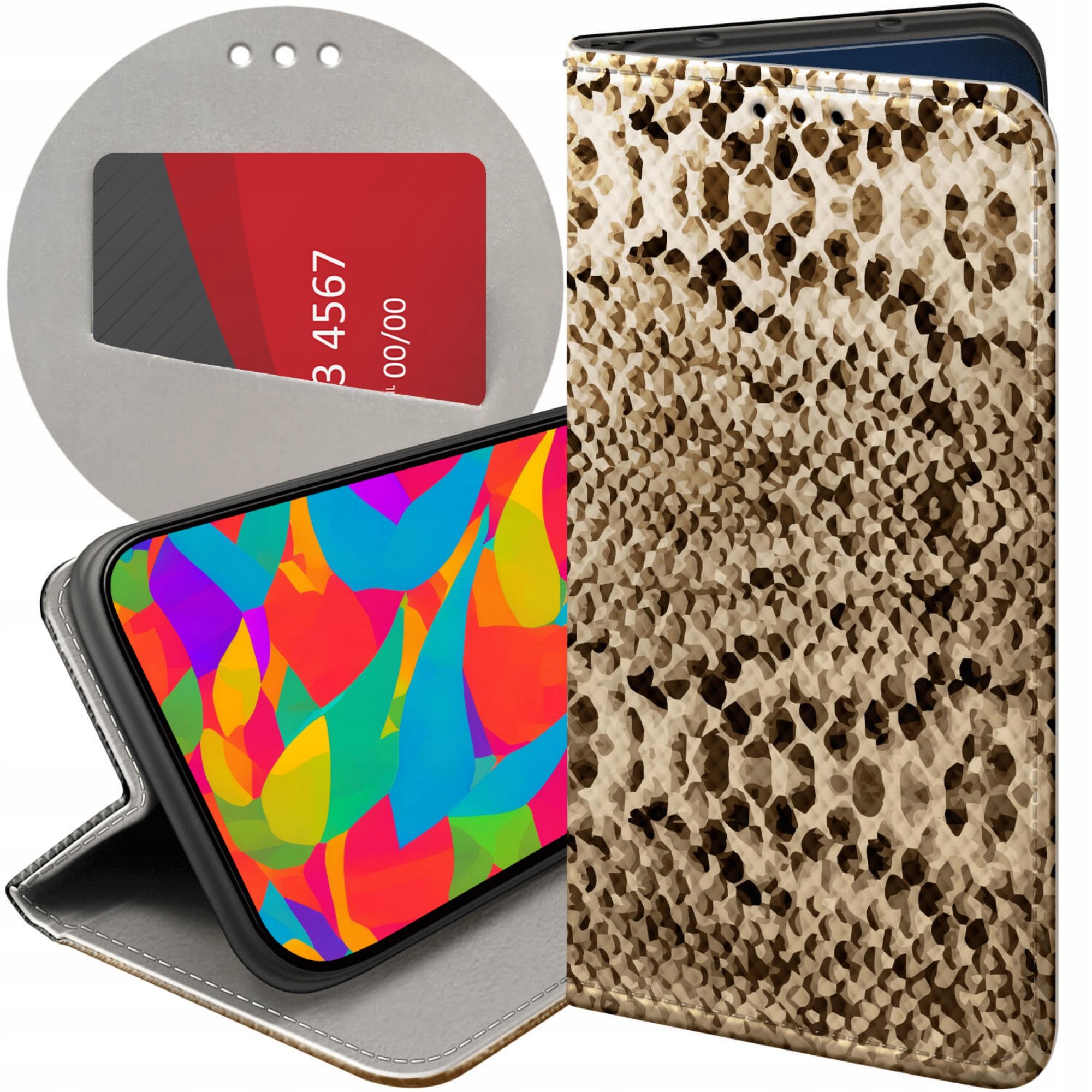Etui Z Klapką Do Samsung Galaxy S24 Fe Wąż Skóra Węża Snake Futerał