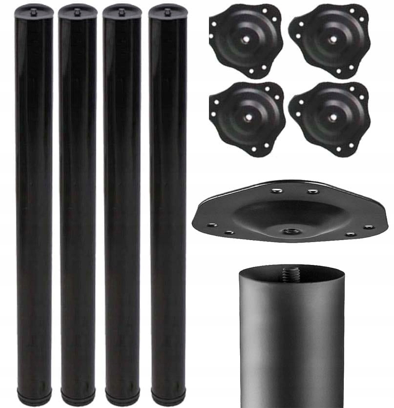 

Nogi Do Stołu Biurka Regulacja Czarna 710MM 4 Szt