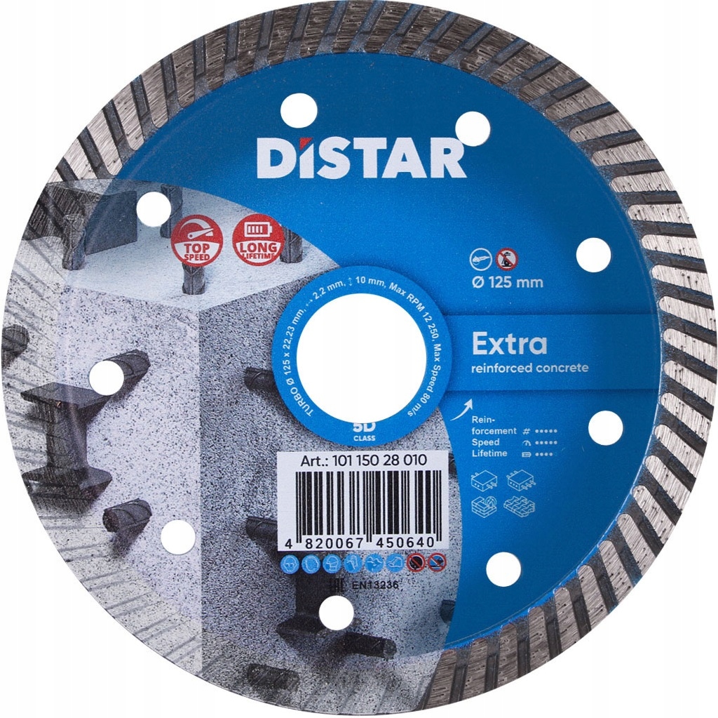 

Tarcza diamentowa 125mm Distar Turbo Beton zbrojon