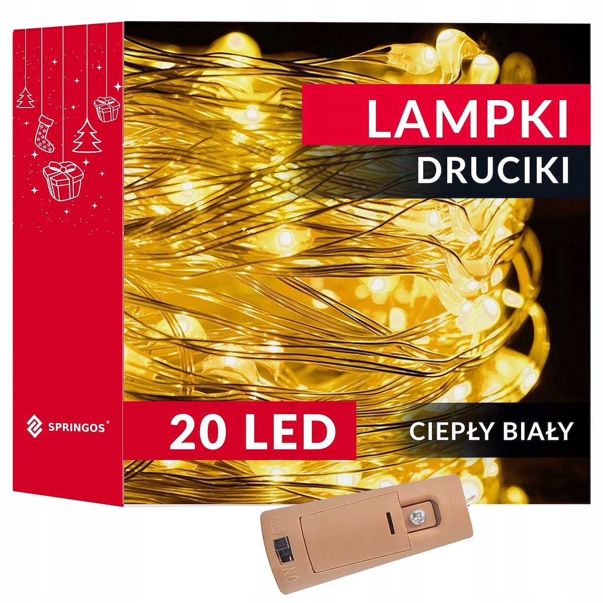 

Lampki Druciki 20 Led Mikro Butelkowe Białe Ciepłe