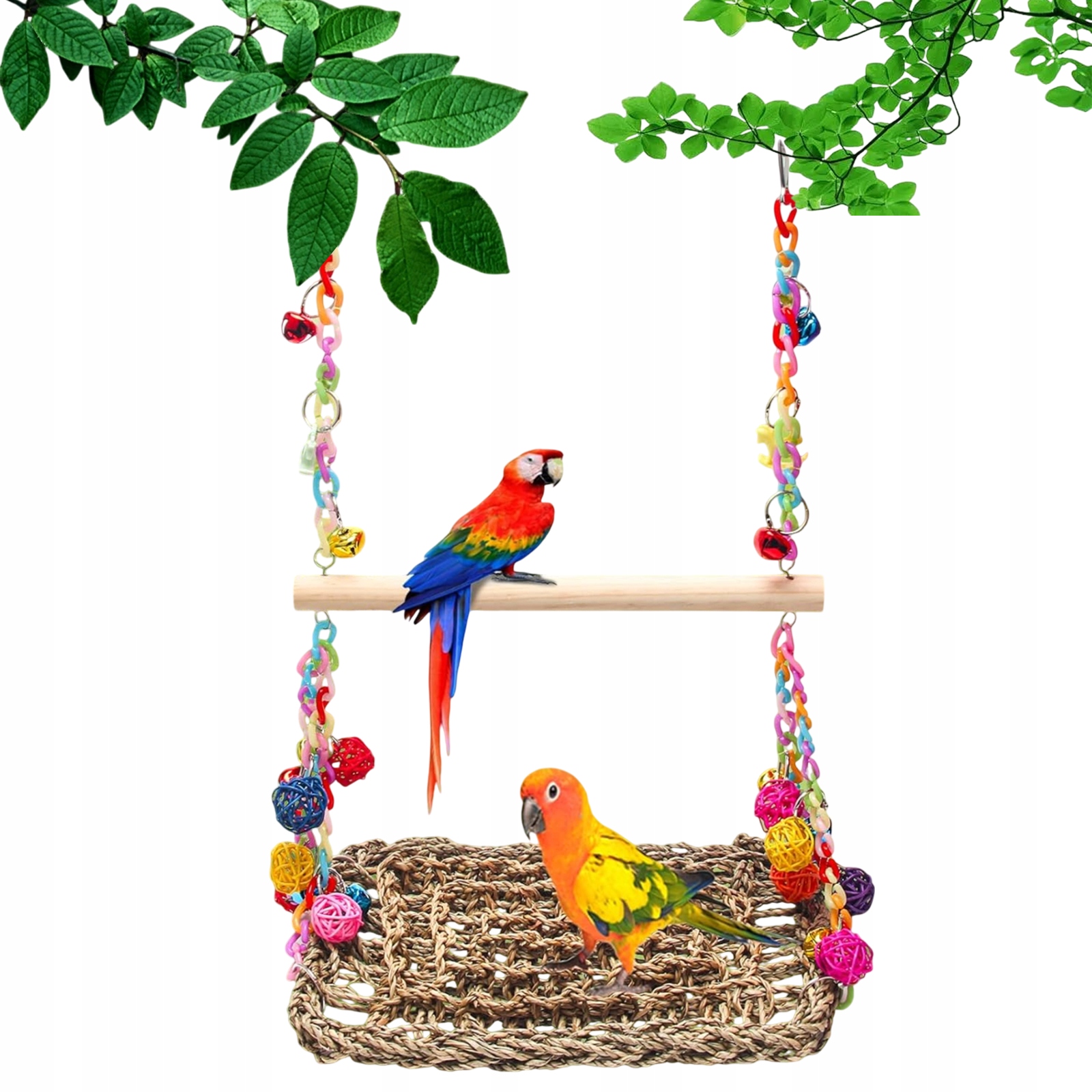 Levně Hračka Houpačka Pro Papoušky Dřevěná Seagrass Malí Střední Ptáci Trénink