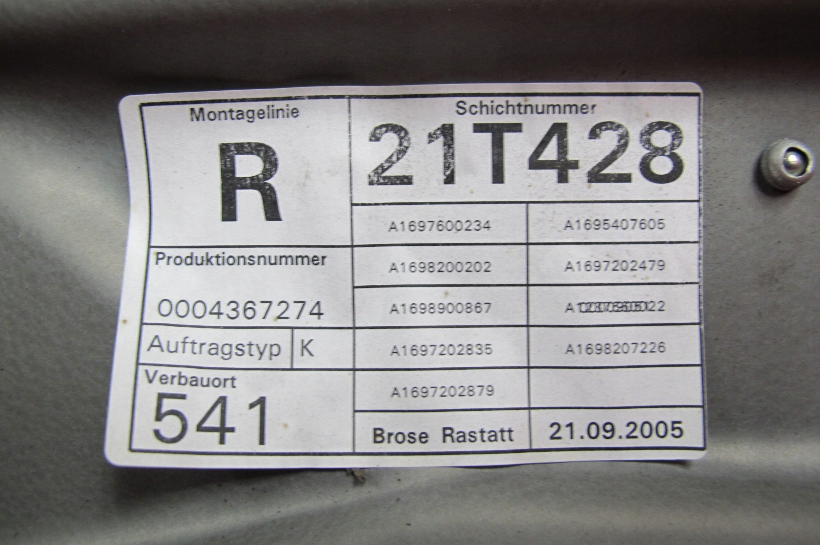 MERCEDES W169 A-KLASA B-KLASA window regulator mechanism right front front