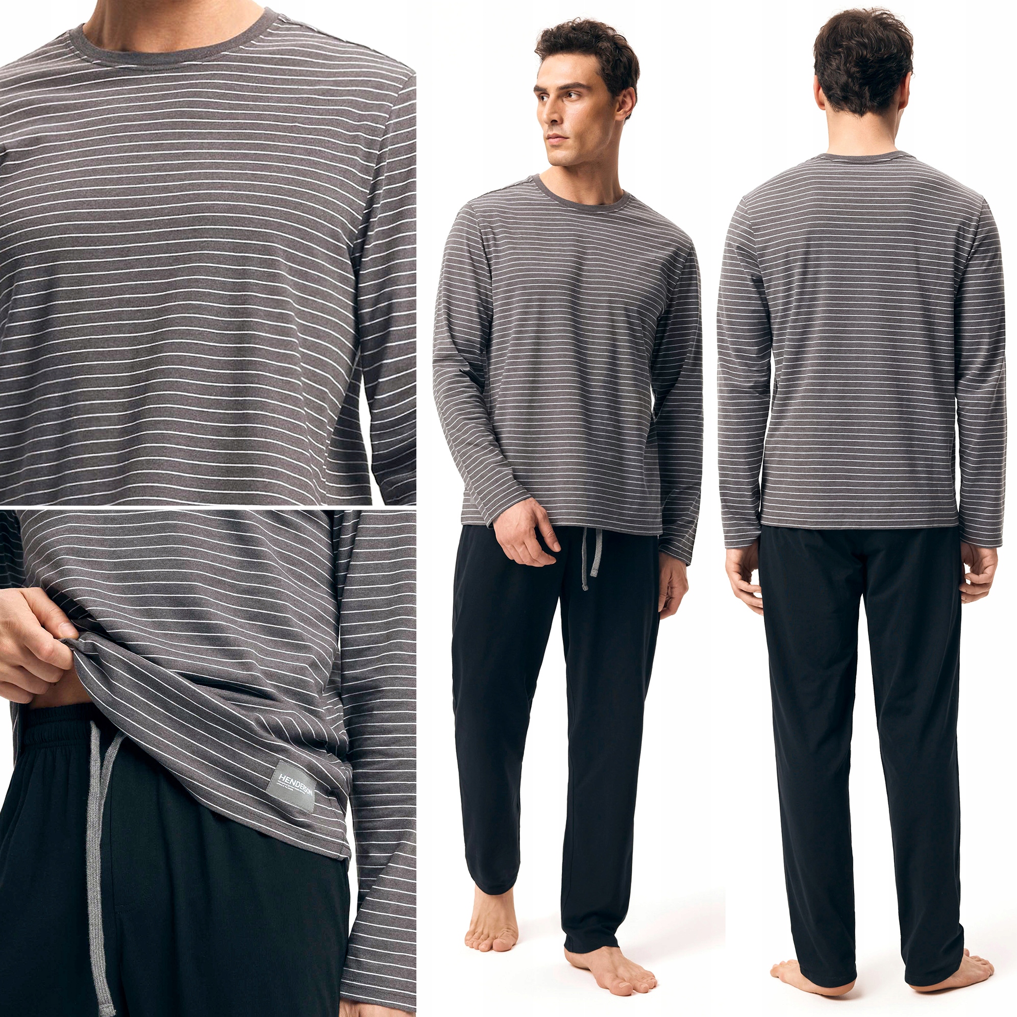 Pánské pyžamo Henderson Bavlněný komplet Volný Střih Styl a pohodlí XXL