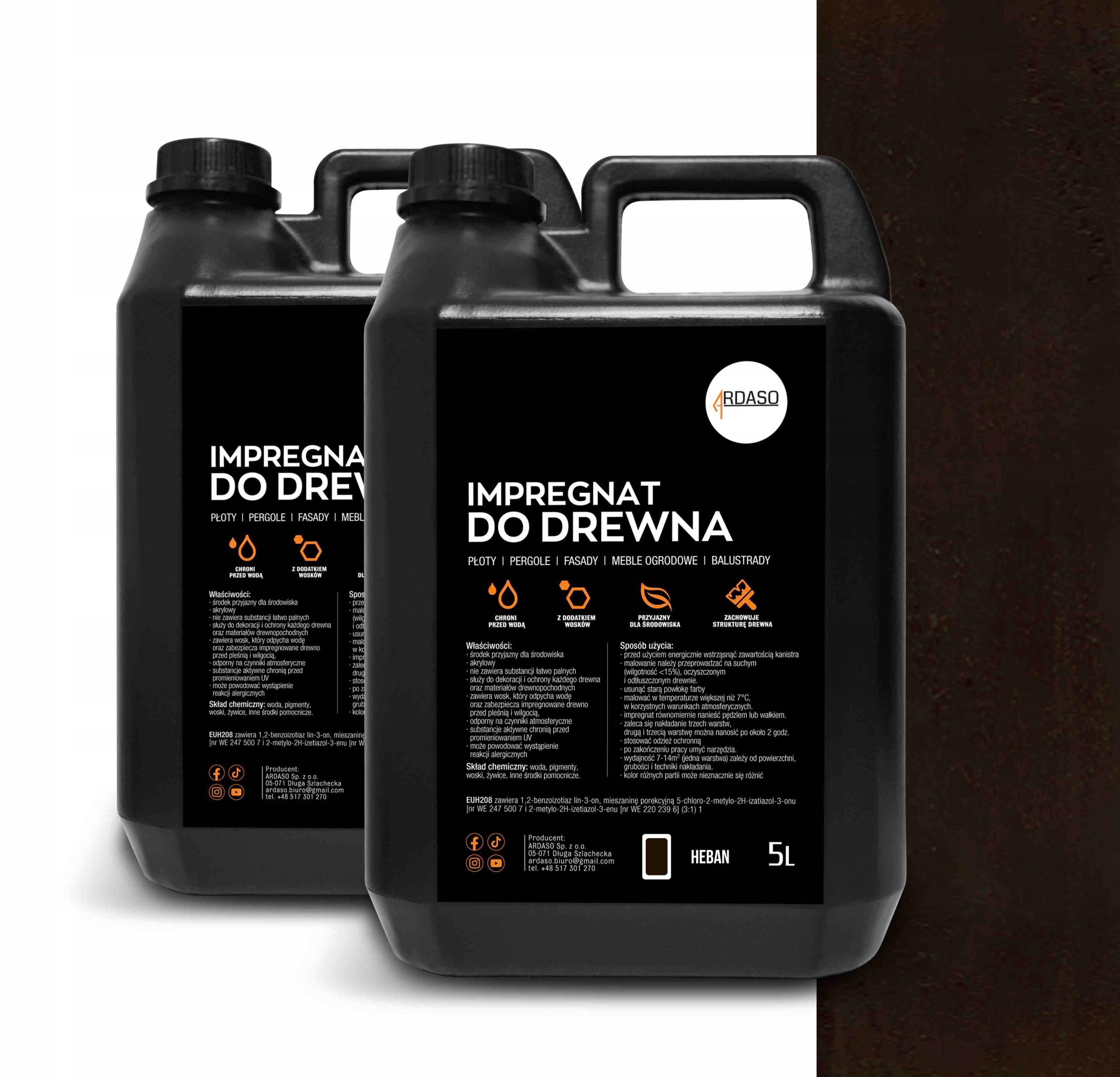 Impregnat barva na dřevo Heban 10 l