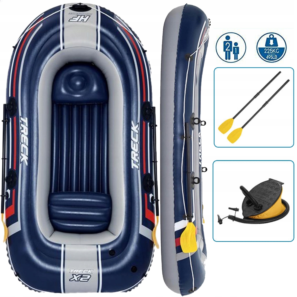 OGROMNY Dmuchany Ponton TRECK X2 WIOSŁA POMPKA 3os Kod producenta 10330