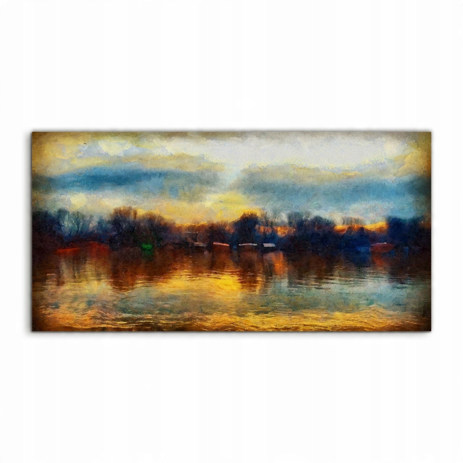 

Obraz akryl 120x60 z grafiką Jezioro Natura Słońce