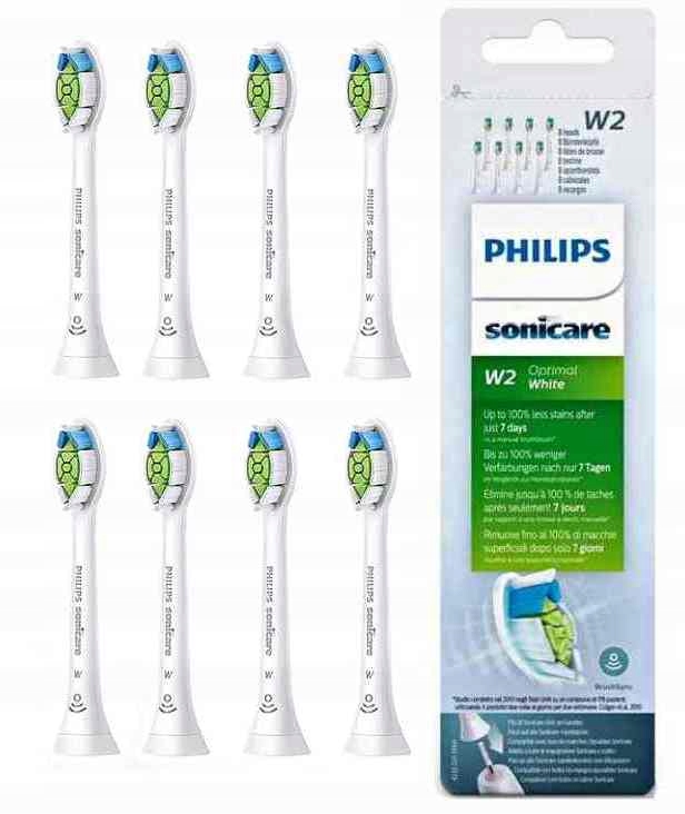 Фото - Насадка для зубної щітки Philips Sonicare W2 Optimal White Końcówki 8 Szt 