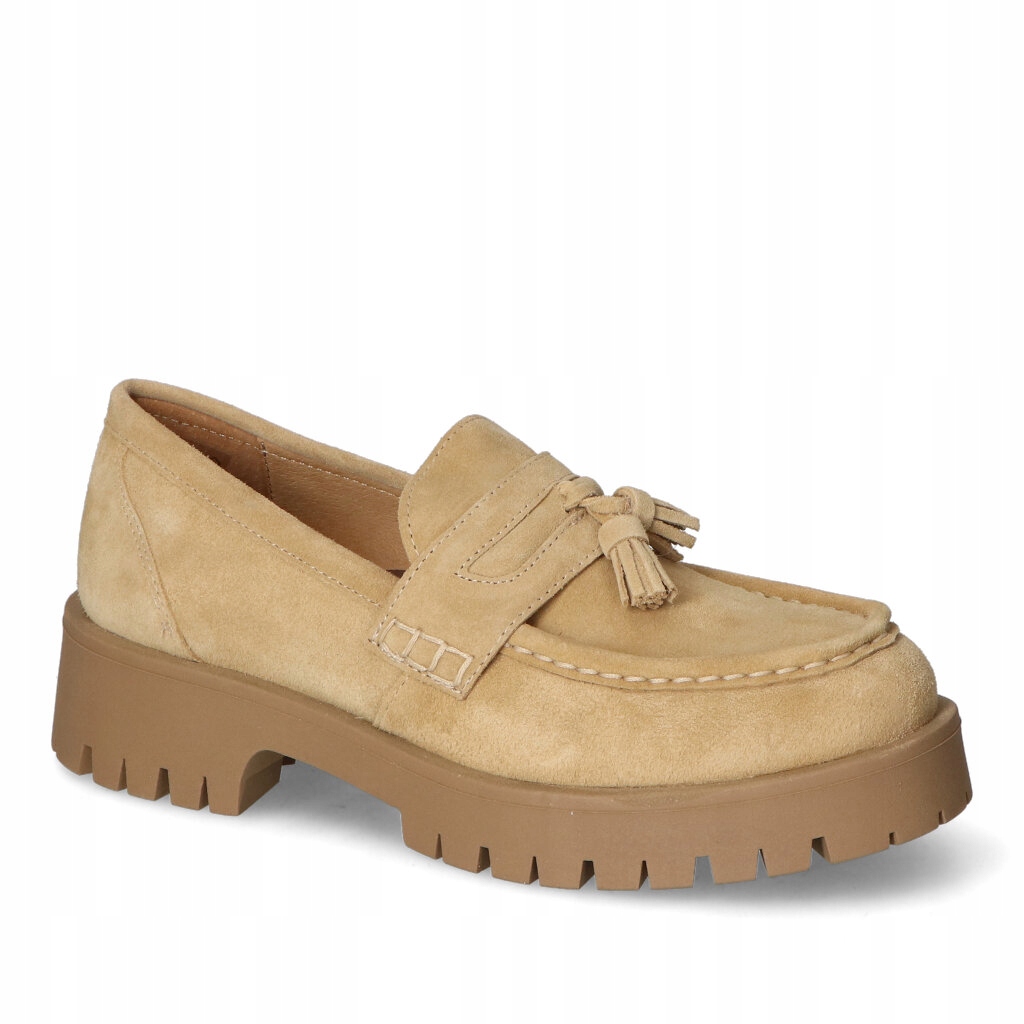 Mokasíny Nessi 21079 Béžová 300 semiš 39