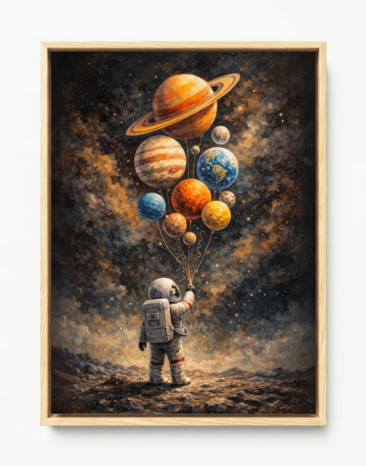 Obraz Rám Americký Box Sen Vesmír Cestování Planety Astronaut Balóny 60x80