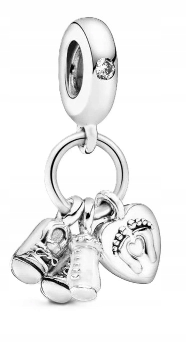 Přívěsek Pandora Dětský Přívěsek Láhev A Botičky 798106CZ Babyshower