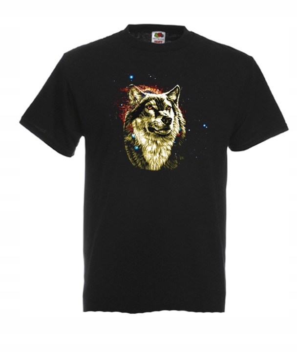 

S Koszulka Męska Wilk Szary Księżyc Wolf Wzory