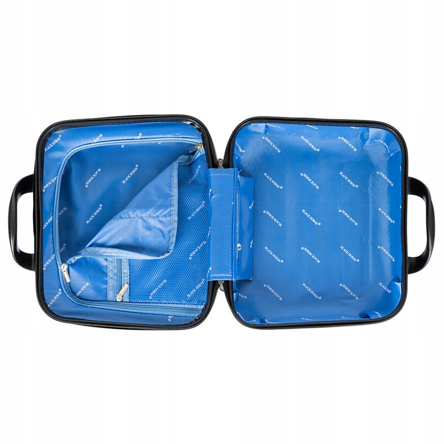 BLACK HORSE FIOLETOWY ZESTAW WALIZKA ŚREDNIA + KUFEREK KOSMETYCZKA Pojemność 61 l