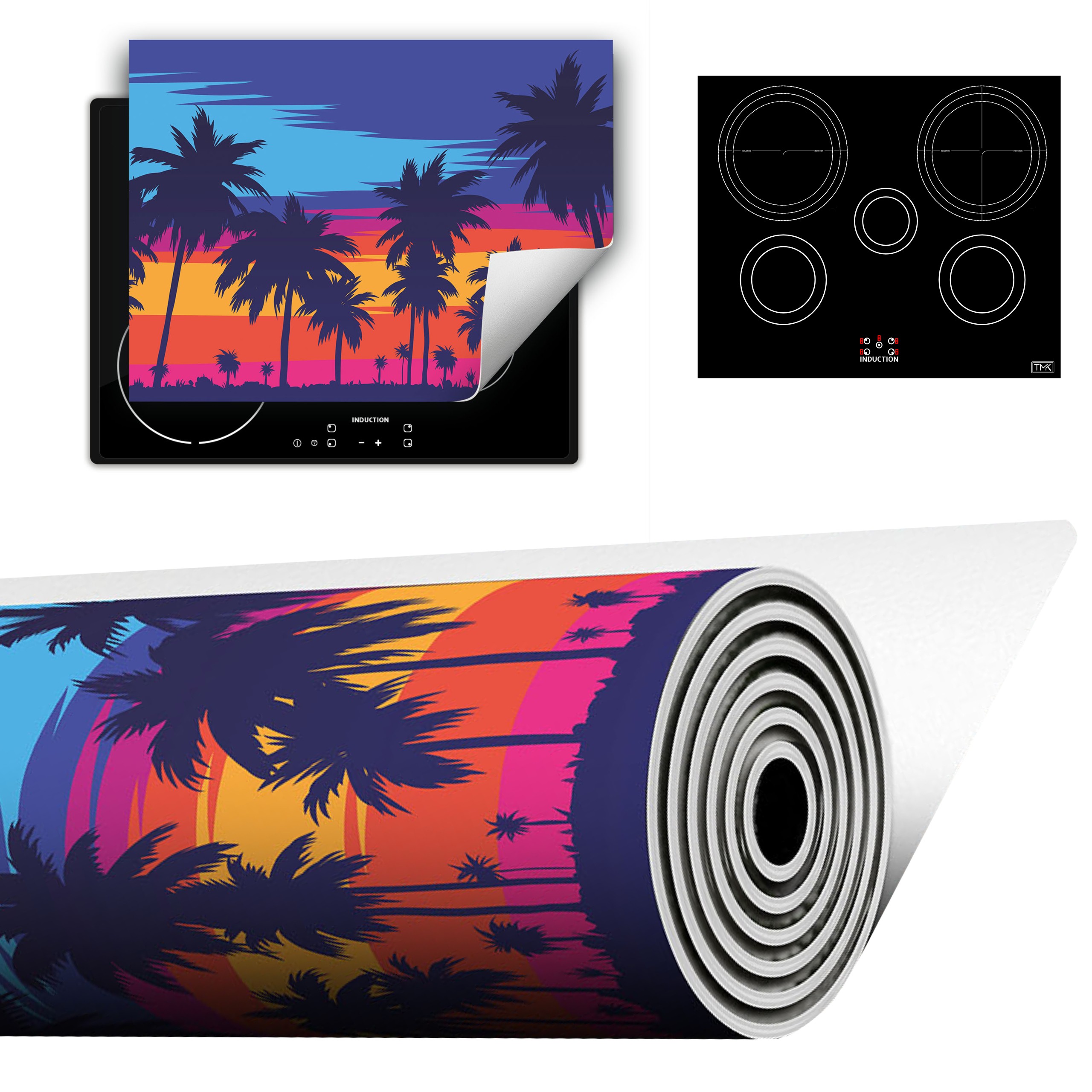 Vinylová Podložka Do Kuchyně Více Místa 70x52 barevná palmy