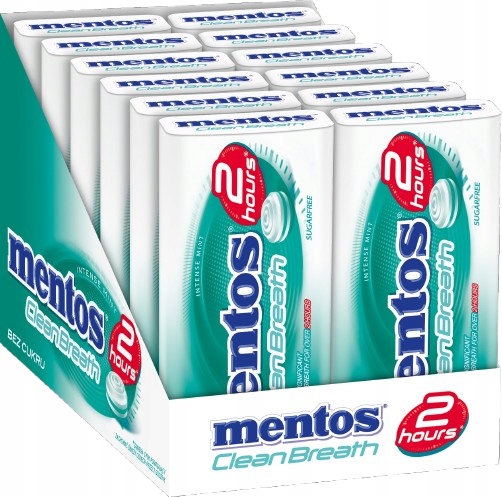 Mentos Clean Breath pastylki miętowe opakowanie premium Intense Mint 12x35g