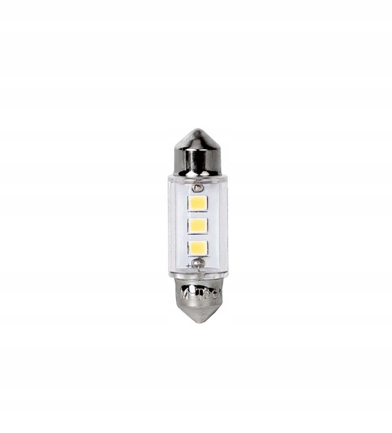 Żarówki ledowe dioda rurka M-tech Econo C5W 36mm 3xSMD2835 biała do wnętrza