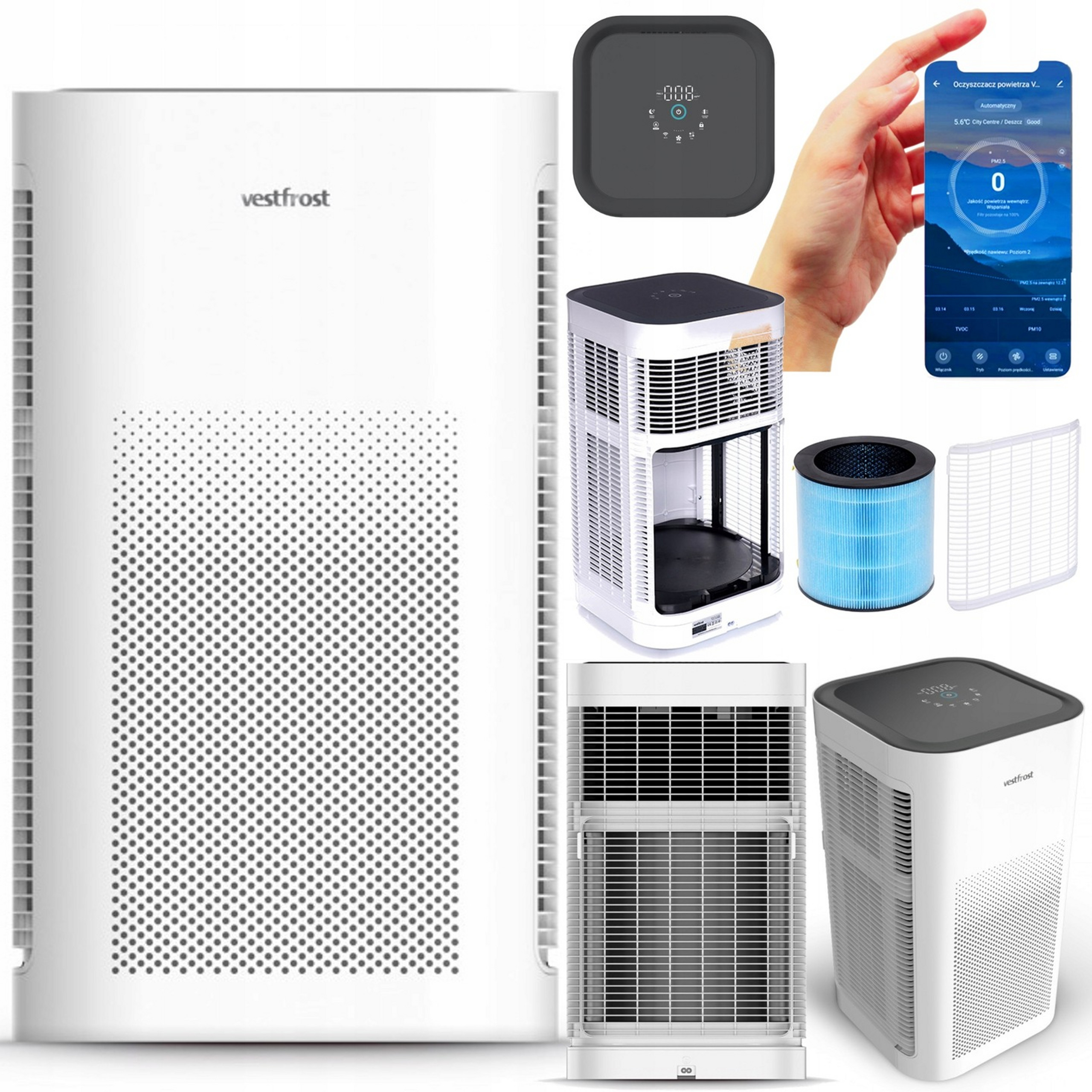Čistička vzduchu Vestfrost VP-A1S70WH Uv-c Led lampa ionizátor