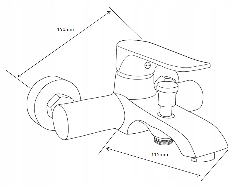 MEXEN PECOS DS62 ZESTAW WANNOWY BATERIA CZARNY Typ montażu ścienna