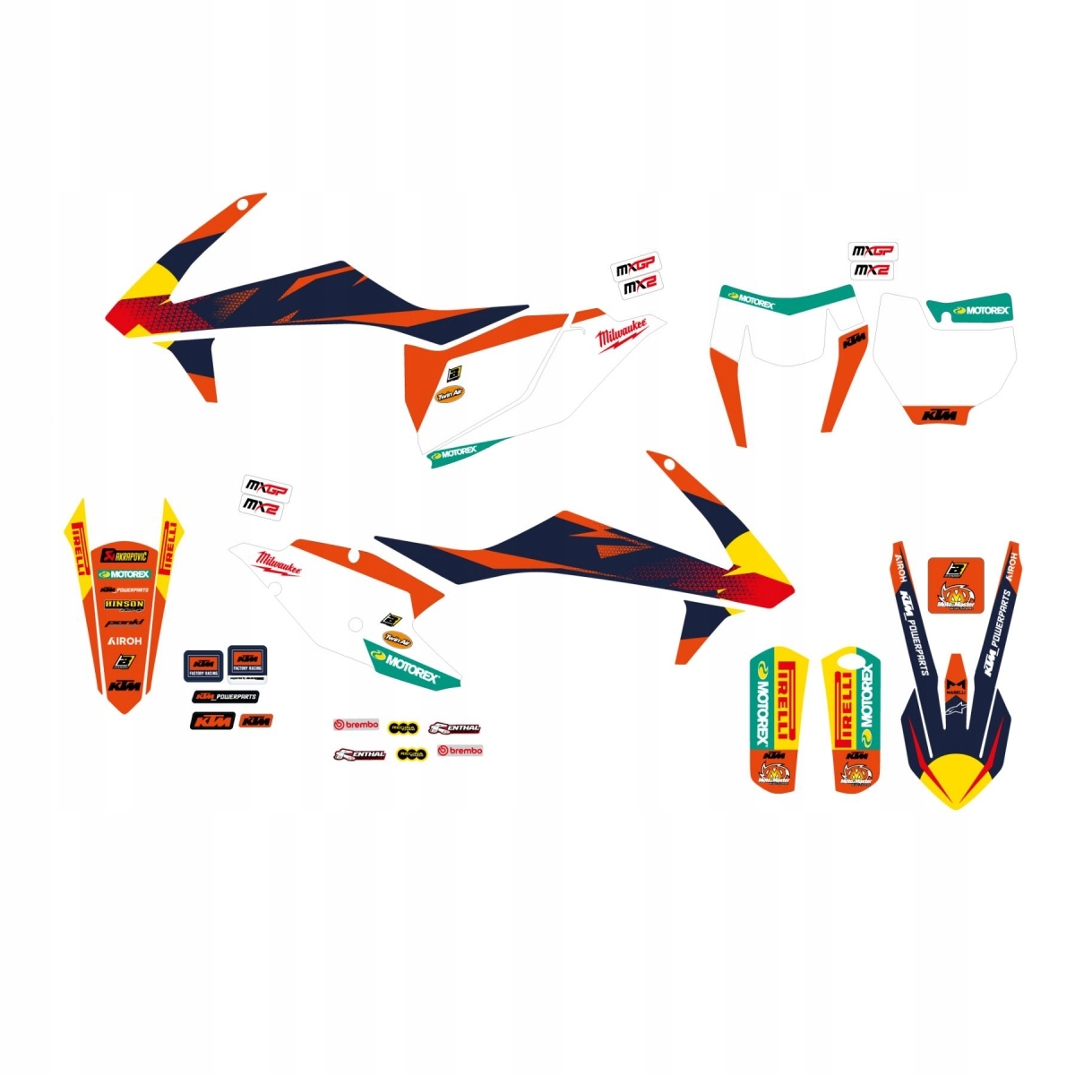 Sada Nálepiek Ktm Sx/sx-f 16-18, Exc/exc-f 17-19 Replika Ktm Factory