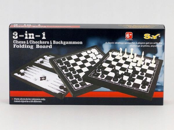 Rodinná strategická desková hra Šachy 3v1 magnetické
