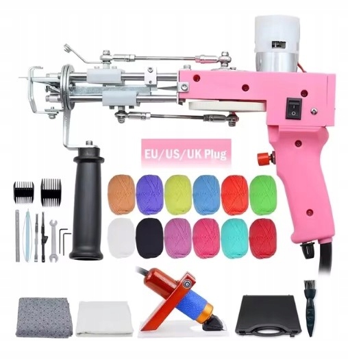 Elektrická pistole tuftovací stroj na koberce Typ- pink set 2