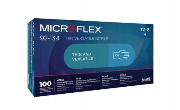 

Ansell 92-134 Microflex rękawice Nitrylowe 100 r.S