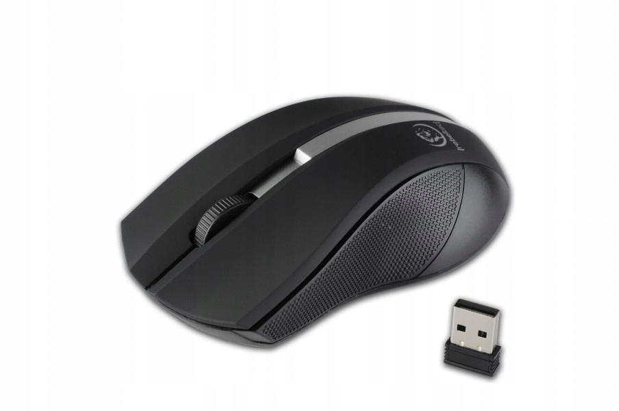 Bezprzewodowa mysz optyczna, Galaxy Black/silver, powierzchnia gumowana