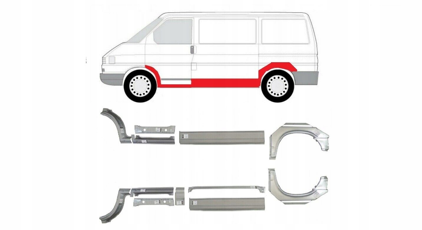 Sada XL opravných prahů pro Volkswagen T4 krátké a střední L+p