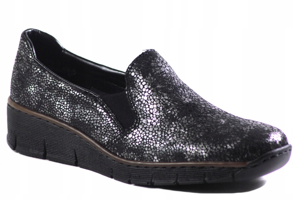 Półbuty Rieker 53766-00 Black Czarne Damskie