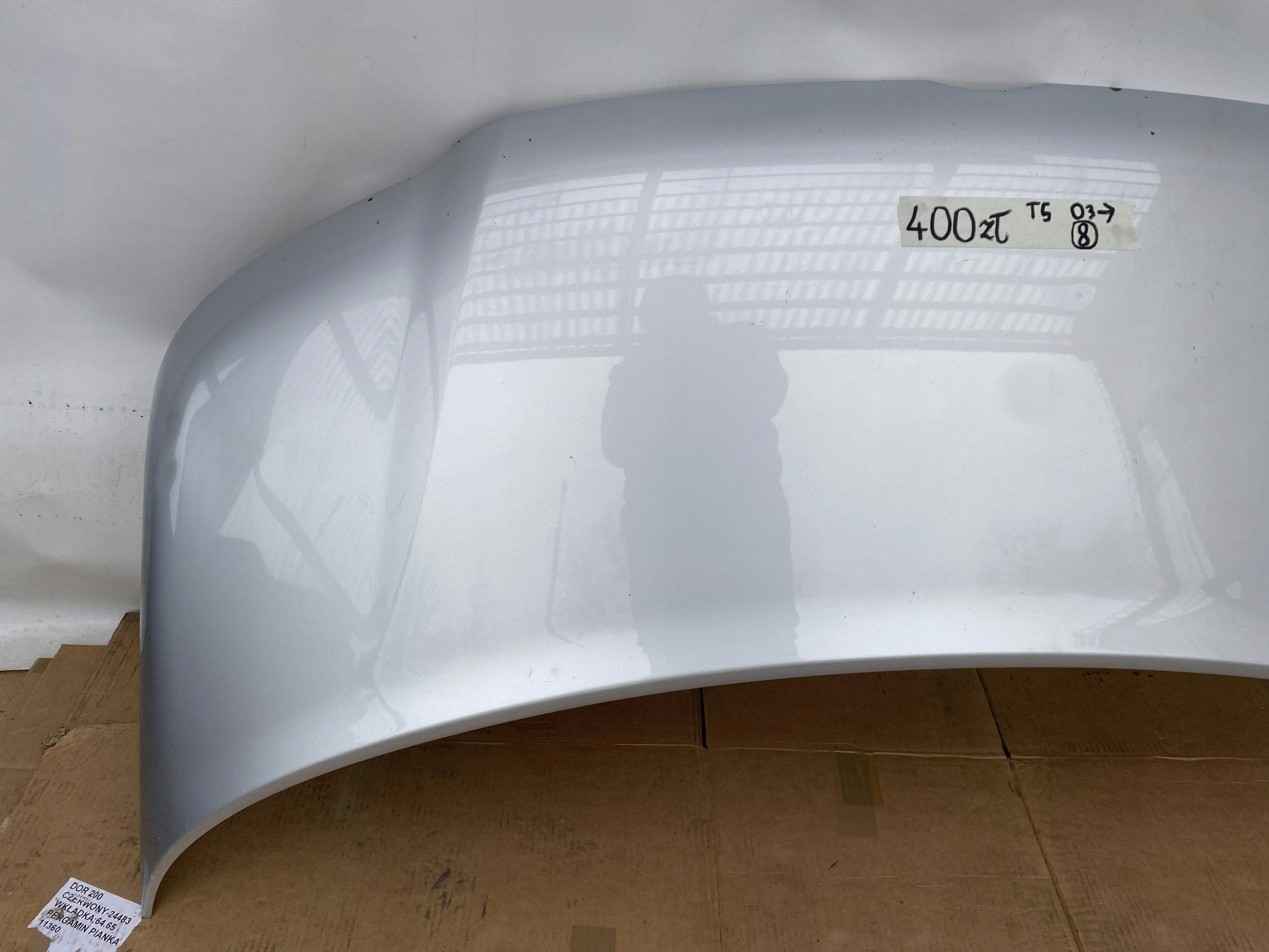 VW T5 TRANSPORTER MULTIVAN 03- Capot srebrny metalik