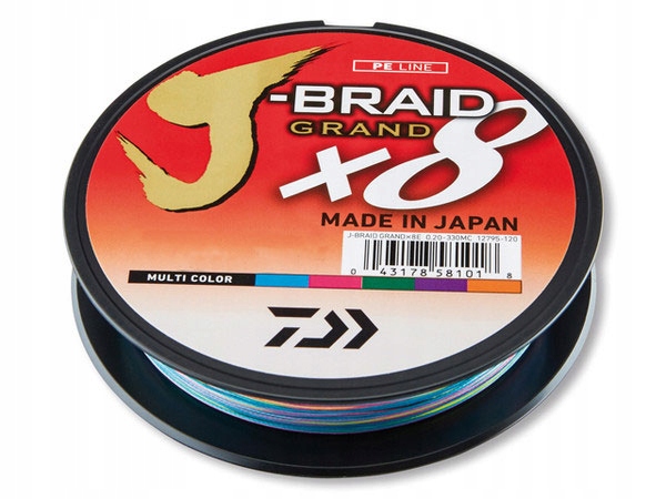 Plecionka Daiwa J-braid Grand X8 Multicolor 0,06mmx150 m Na Okonie, Pstrągi