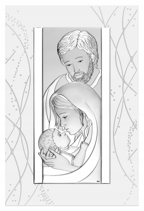 Bezplatné gravírování suvenýru Obraz Svatá rodina Stříbrný obrázek