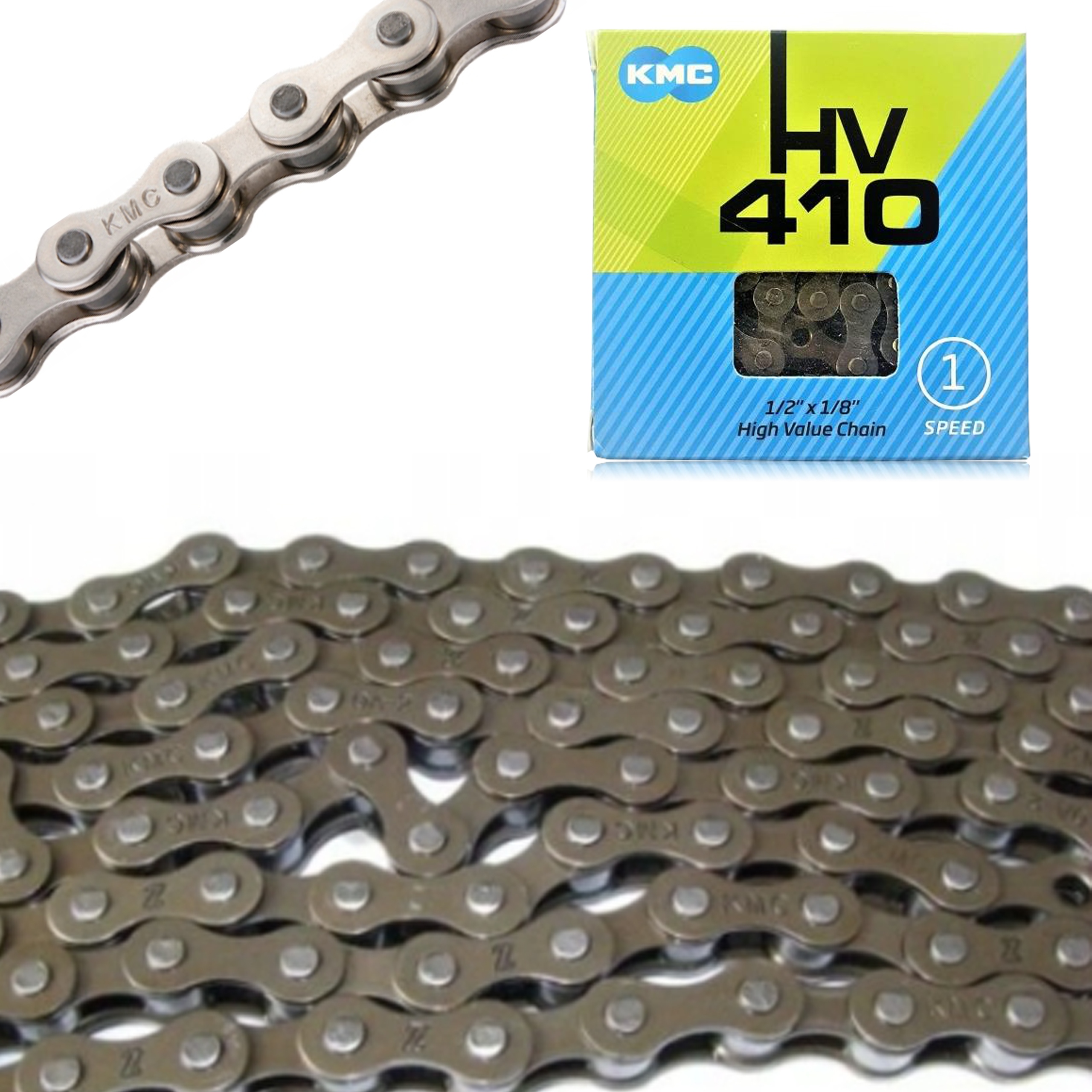 Łańcuch rowerowy do Bmx Cruiser 112 Ogniw Kmc HV410 1 Rzędowy