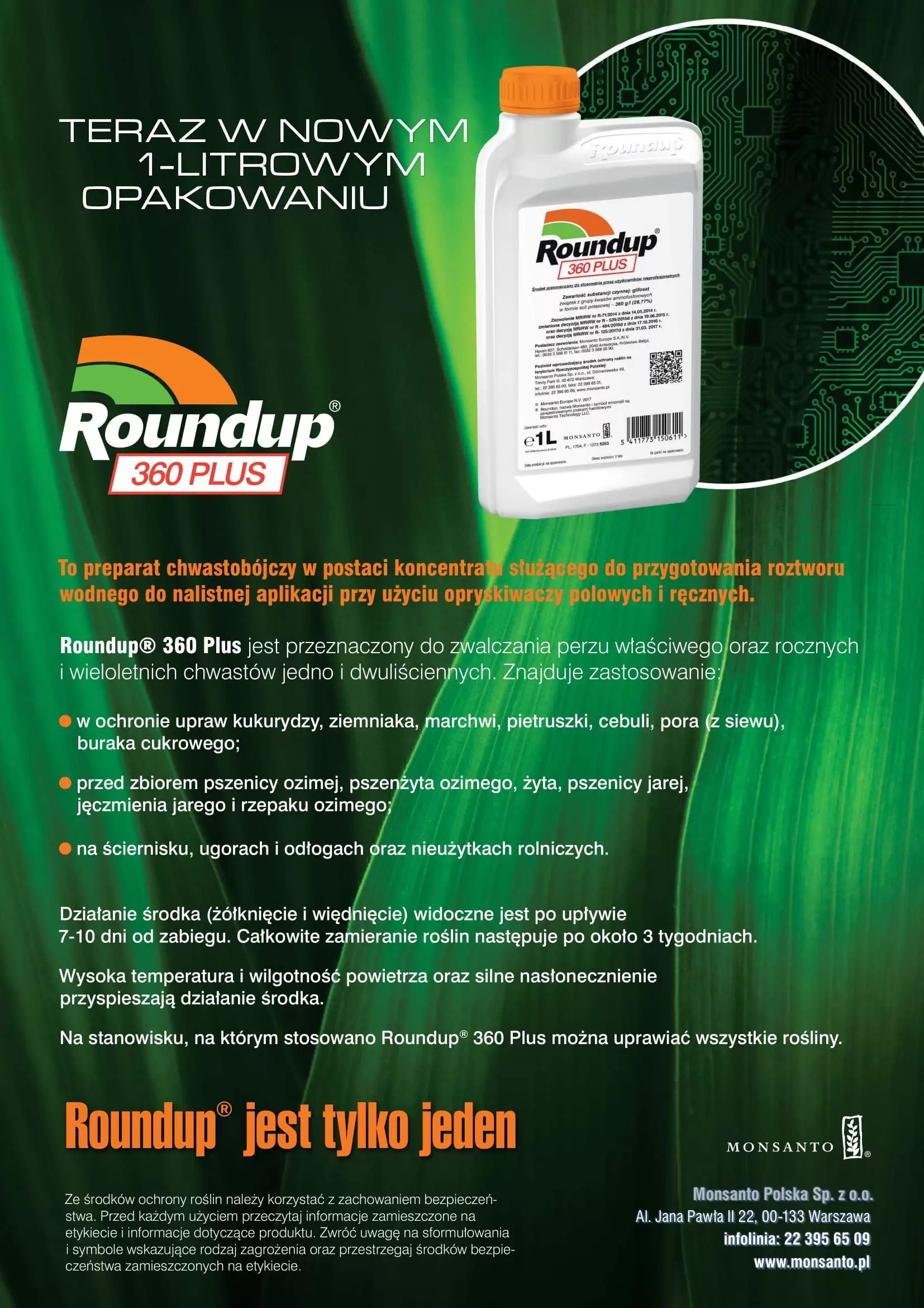 Roundup 360 PLUS środek na chwasty Randap Rundup 1 Forma płyn