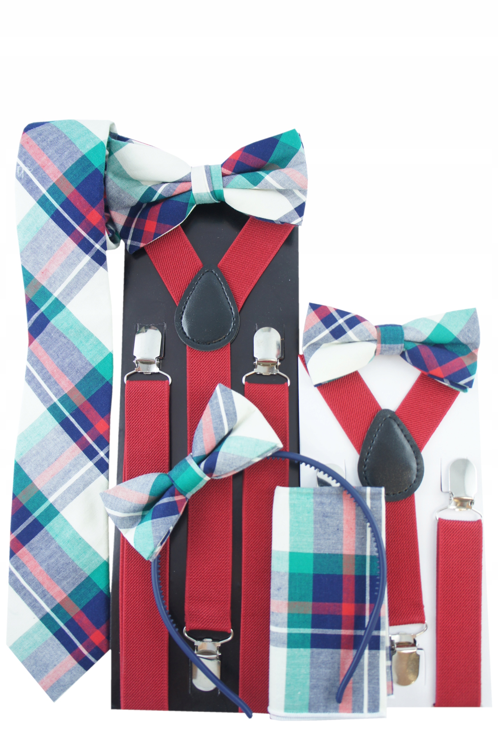 Poszetka CHUSTECZKA garniturowa w kratę elegancka Materiał dominujący poliester