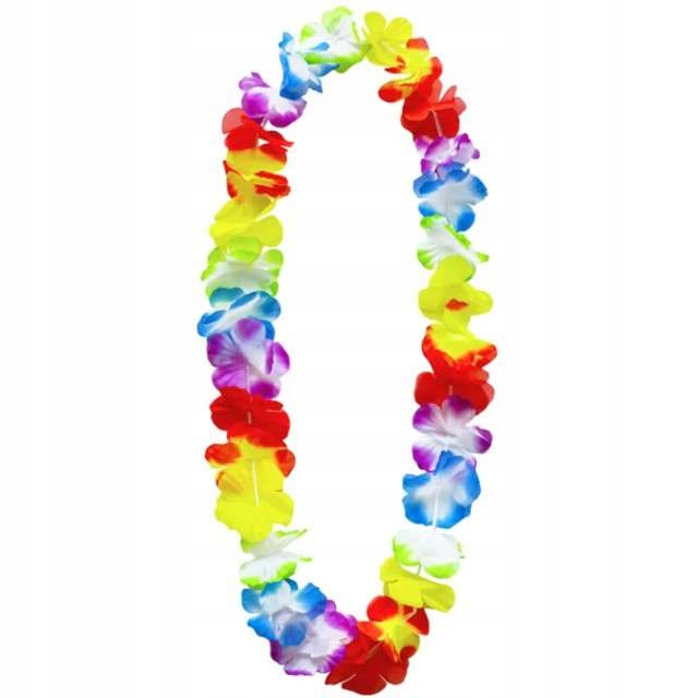 

Naszyjnik hawajski Tęczowy mix Aloha kwiaty Party